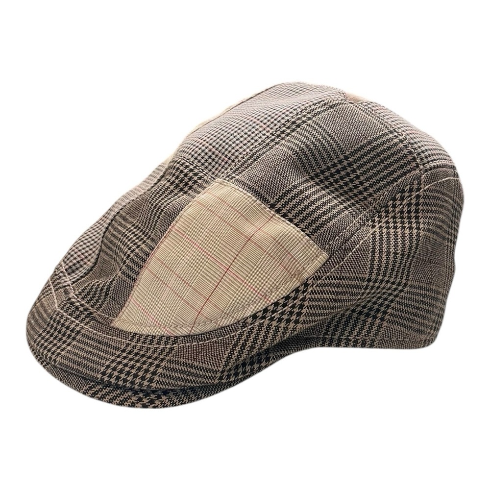Black Rivet Newsboy Hat Plaid Cap Paperboy Golf Driver Size L XL